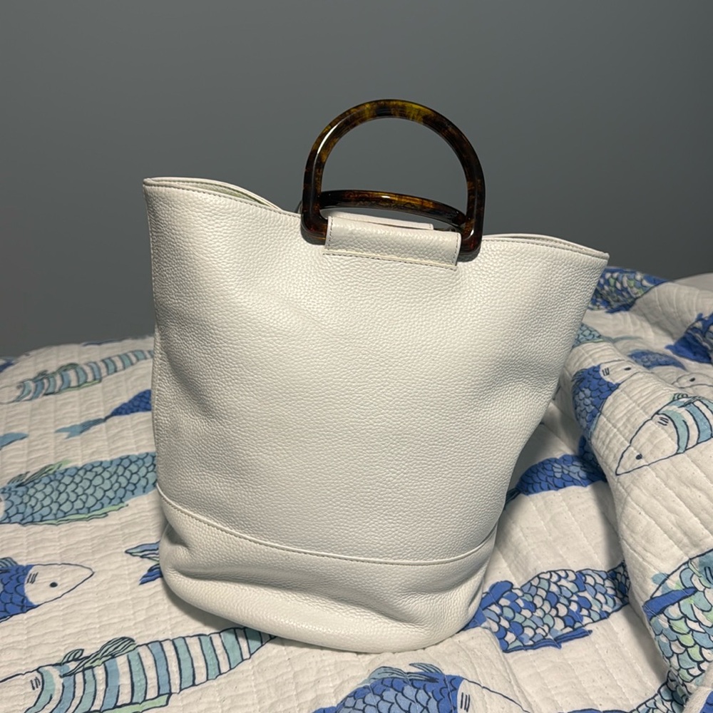 White leather purse